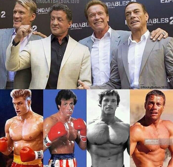 Musclemen of the 1980s. Then and now.